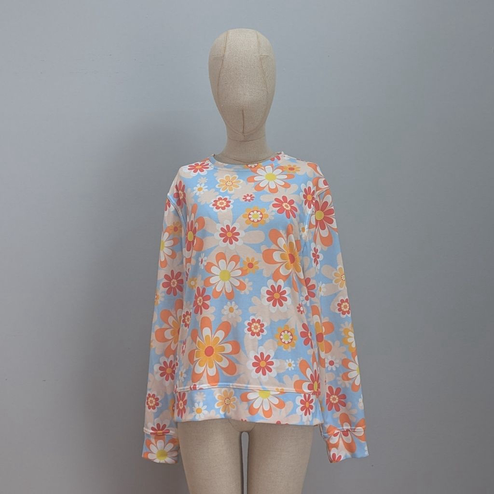 Harlow & Lloyd Retro Flower Print Sweatshirt - Medium
